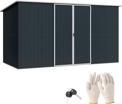 Outsunny 11' x 6' Outdoor Storage Shed, Galvanized Metal Utility Garden Tool - Image 9