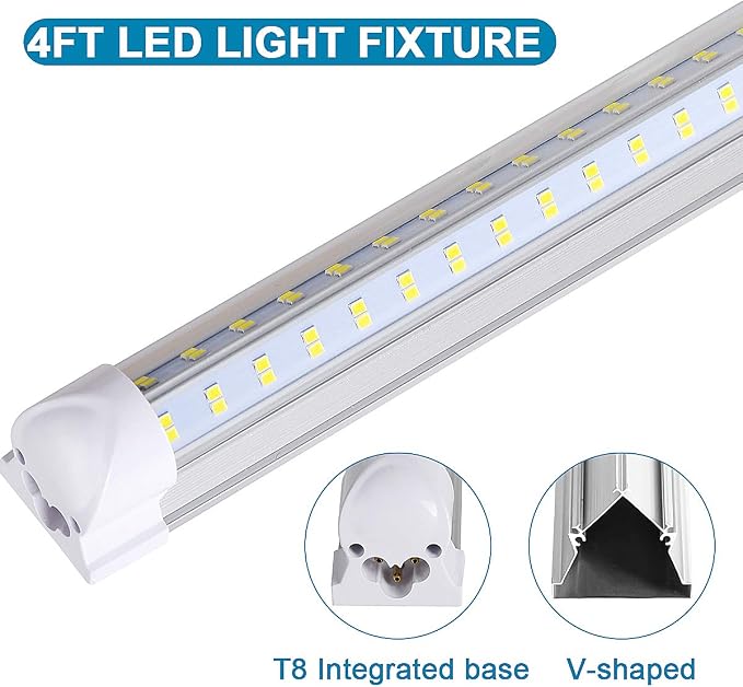 25 Pack, LED Shop Light, 4FT LED Light Fixtures, 60W 6500LM 6000K Cool White - Image 2