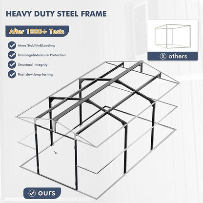 10x16 FT Metal Outdoor Shed Extra Large Waterproof Tools Storage House - Image 2