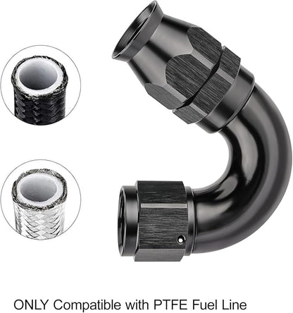 EVIL ENERGY 8AN 150 Degree PTFE One Piece Full Flow End Hose Fitting Aluminum - Image 5