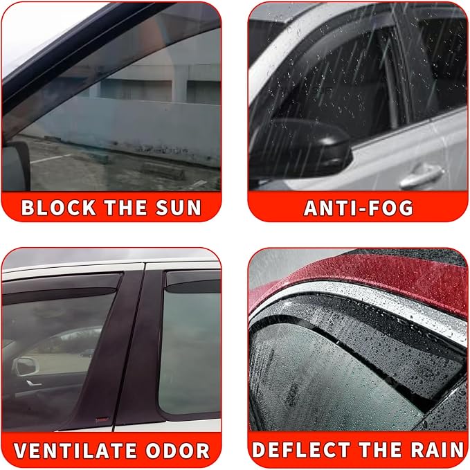 in Channel Rain Guards for Chevrolet Equinox 2018 2019 2020 2021 2022 2023 2024 - Image 5