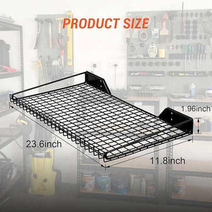 Wallmaster Garage Wall Shelf 2 Pack 23.6"x11.8" Wall Mount Heavy Duty Metal - Image 3