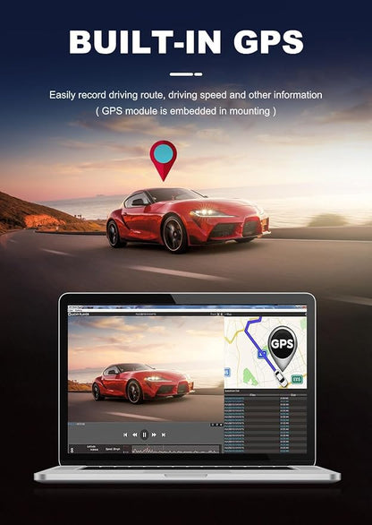 JOMISE Dash Cam Front and Rear 4K+1080P, Starvis Sensor, Built-in GPS, Night - Image 3