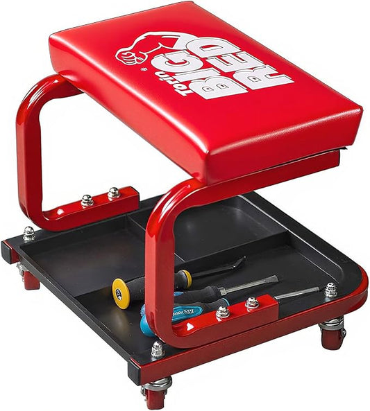 Big RED 250lb Red Rolling Automotive Creeper Garage/Shop Seat: Padded Mechanic by BIGRED