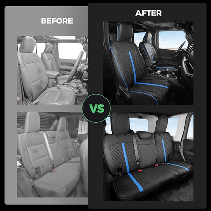 for Jeep Wrangler Seat Covers 4Door JL 2018 2019 2020 2021 2022 2023 2024 2025 - Image 6