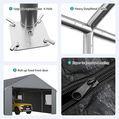 Carport, Heavy Duty Car Port 20x20 FT, Large Car Canopy - Image 3