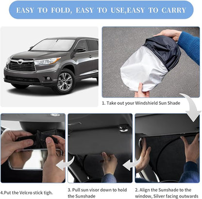 Compatible with Toyota Highlander 2014-2019 Sun Shade Sunshade Windshield Cover - Image 6