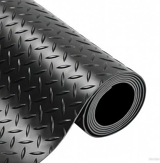 4X10 FT Garage Floor Mat， 2.5 Inch Thickened Diamond Plate Flooring Roll by THAIMATS
