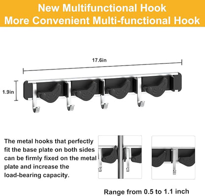 2-Pack Metal Mop Broom Holder Wall Mount - Image 2