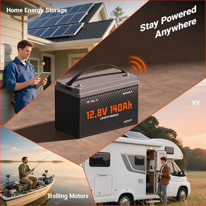12V 140Ah LiFePO4 Bluetooth Lithium Battery Group31, Low Temp Protection - Image 8