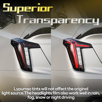 Lypumso 16 x 60 Inches Deep Black Headlight Taillight Car Tint Vinyl Film - Image 5