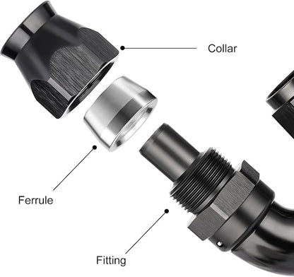 EVIL ENERGY 12AN 180 Degree PTFE One Piece Full Flow End Hose Fitting Aluminum - Image 2