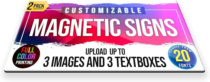 2-Pack, 30 mil Customized Vinyl Car Magnets, Personalized Magnetic Sheets - Image 2