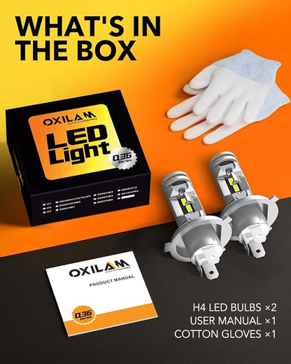 OXILAM H4 9003 LED Upgrade Bulbs, 36000LM 6500K White, 800% Brighter, Built-in - Image 8