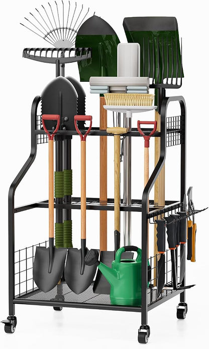 FZK Garden Tool Organizer, Heavy Duty Steel Yard Tool Organizer by FZK