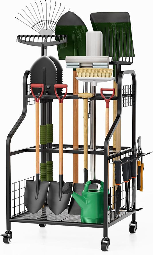 FZK Garden Tool Organizer, Heavy Duty Steel Yard Tool Organizer by FZK