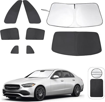 TINGLU Window Shades for Mercedes Benz C Class W205 C250 C300 C400 2015-2021 by TINGLU