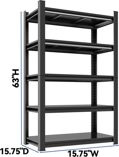 63"H Garage Shelving Heavy Duty Rack, 3000 LBS Extra Large Capacity 5 Tier - Image 2