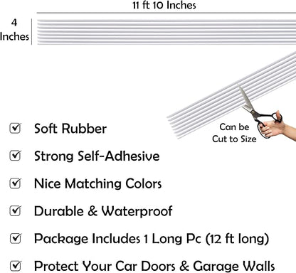 Rubber Bond Garage Wall Protectors - 4in x 12ft Strong Self-Adhesive Rubber - Image 2