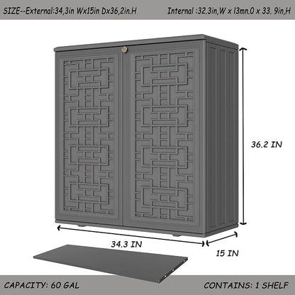 Storage Box Outdoor Caninet, Resin Indoor Storage Box Waterproof Outdoor - Image 4
