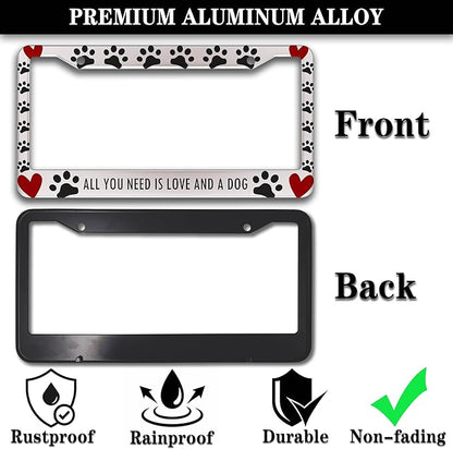 License Plate Frames Black, and Red License Plate Frame All You Need is Love - Image 3