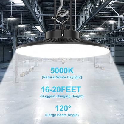 480V High Bay LED Lights 240W 36000LM UL DLC Listed 0-10V Dimmable UFO High Bay - Image 6