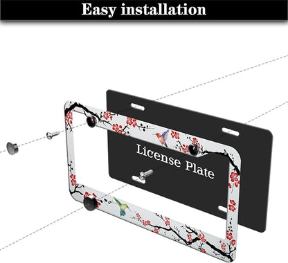 Automotive Exterior Accessories Black, and Red License Plate Frames Hummingbird - Image 7