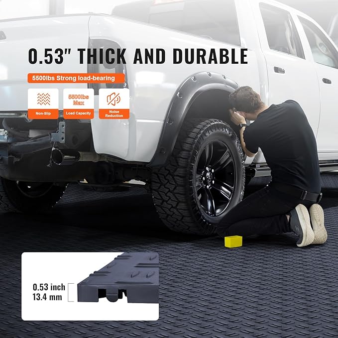 VEVOR Garage Tiles Interlocking, Non-Slip Double-Sided Texture Garage Flooring - Image 3