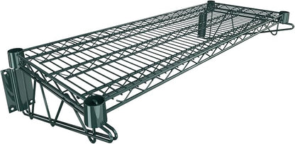 14" x 36" Green Epoxy Wire Wall Mount Shelf by Krollen+Industrial