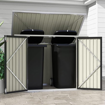 Patiowell 6 x 3 FT Horizontal Metal Shed, Outdoor Storage Shed - Image 2