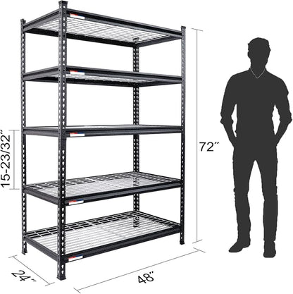 WORKPRO 5-Tier Metal Storage Shelving Unit, 48”W x 24”D x 72”H, Adjustable - Image 3