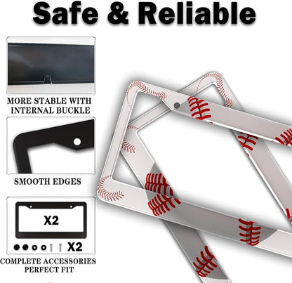 License Plate Frames for Men Red and White License Plate Cover for Women - Image 4
