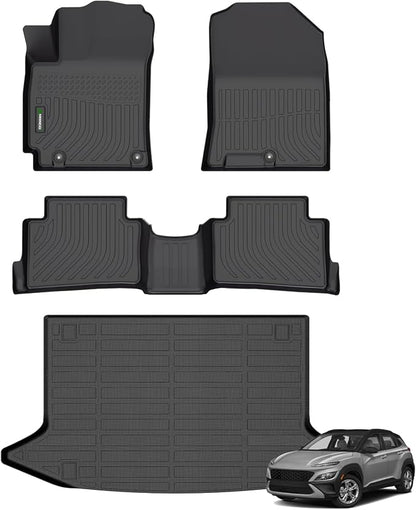 ANBINGO®Floor Mats Fit for Hyundai Kona 2018-2023&Cargo LinerAll Weather Mats by ANBINGO
