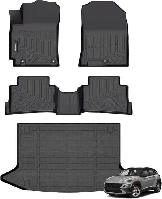 ANBINGO®Floor Mats Fit for Hyundai Kona 2018-2023&Cargo LinerAll Weather Mats by ANBINGO