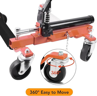 4 Pcs Car Wheel Dolly with Hydraulic Tire Jack, 1500LBS Capacity Trailer Dolly - Image 4