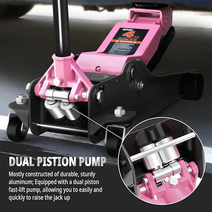 DNA MOTORING Floor Jack 4 Ton Capacity, Fast Lift Low Profile Hydraulic Trolley - Image 5