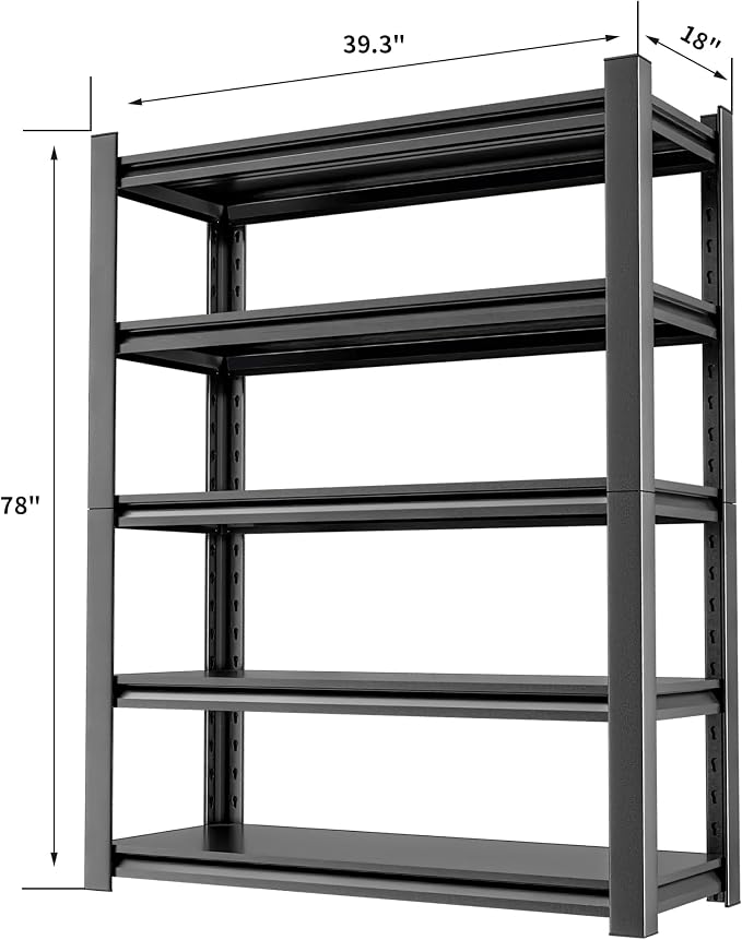 Metal Garage Shelving Unit, 5 Tier Heavy Duty Storage Shelf, and Industrial Use - Image 3