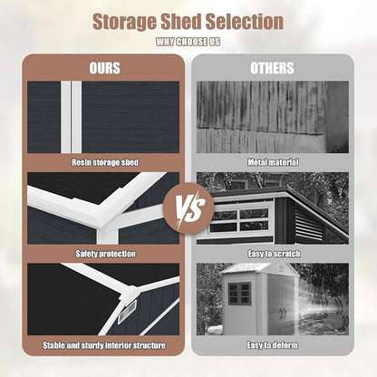 MyVoice 8x7 FT Outdoor Resin Storage Shed - Image 6