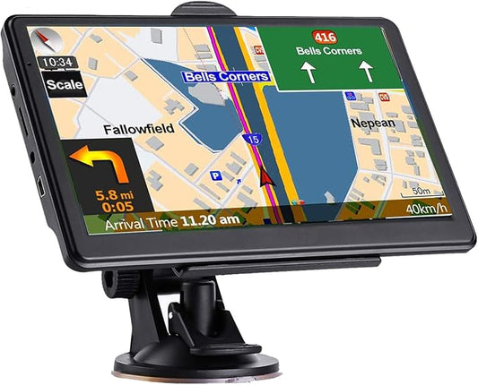 GPS Navigation for Car, Latest 2025 Map, 7 inch Touch Screen Real Voice Spoken by NAVRUF