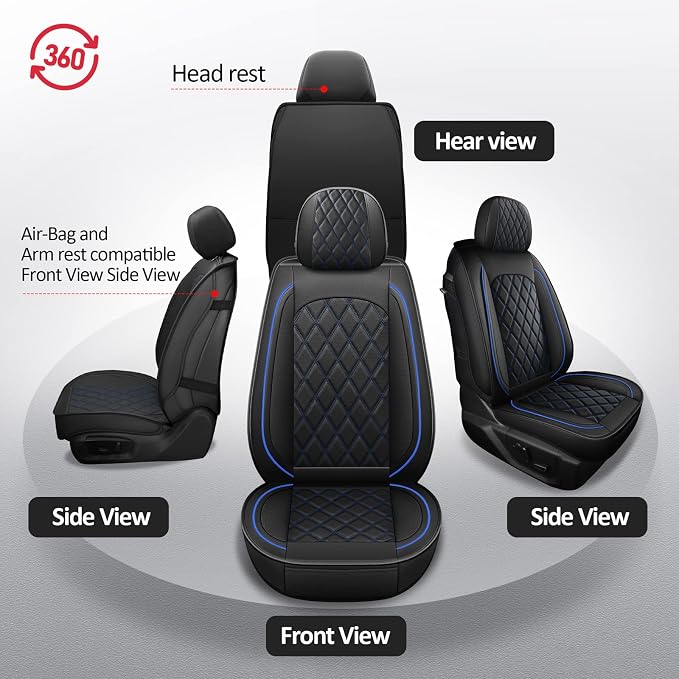 MIROZO 2PCS Front Truck Seat Cover, Waterproof Ram Seat Covers Truck Cushion - Image 5