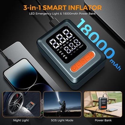 Tire Inflator Portable Air Compressor, 150 PSI Cordless Mini Bike Tire Pump - Image 6