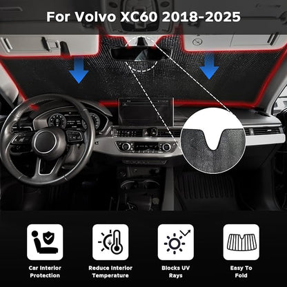 Windshield Sun Shade for Volvo XC60 2018-2025 - Image 2