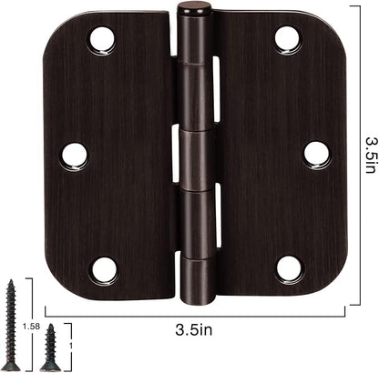 18 Pack Oil Rubbed Bronze Door Hinges 3.5" x 3 1/2 Inch Black Brushed Interior - Image 5