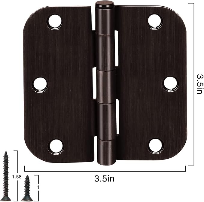 3 Pack 3 1/2 Inch Door Hinges Oil Rubbed Bronze 3.5 Inch Black Interior Hinge - Image 5