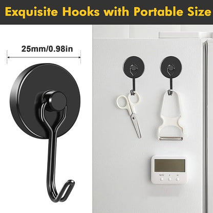 MIKEDE Black Strong Magnetic Hooks, 70LB+ Swivel Swing Magnetic Hooks Heavy Duty - Image 3