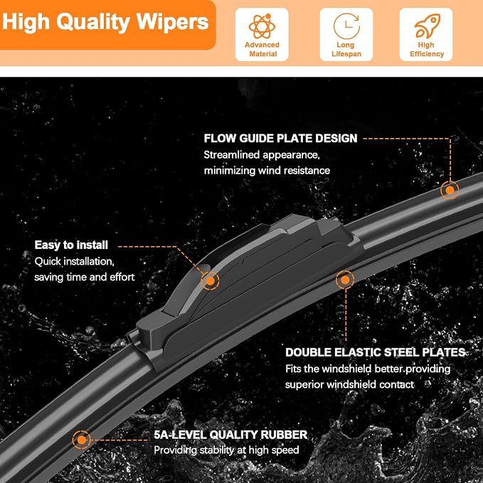 HULADAED® 26''+16''+14'' Windshield Wipers Replacement - Image 5