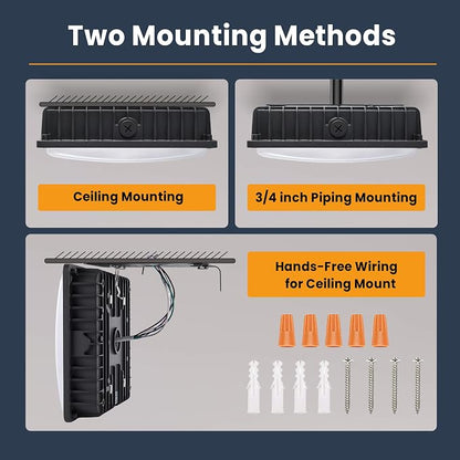 100W LED Canopy Lights 4Pack, 40/60/80/100W Selectable, 15000LM 5000K Square - Image 6