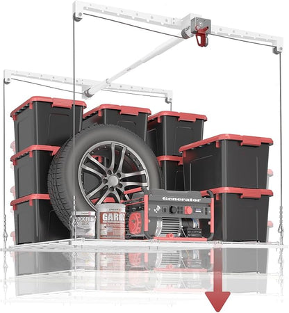 Overhead Garage Storage Rack, Adjustable Heavy-duty 4x4 Ft Ceiling Storage Racks by KOKORACKER