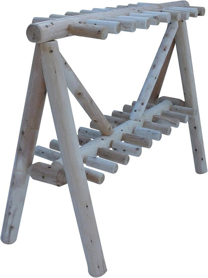 21-Place Freestanding Log Ski Rack Holder, Indoor & Outdoor Snowboard Racks - Image 5
