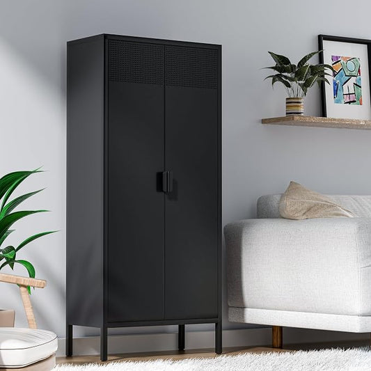Metal Storage Cabinets with Adjustable Shelves，Pantry Kitchen Storage by Washsemba